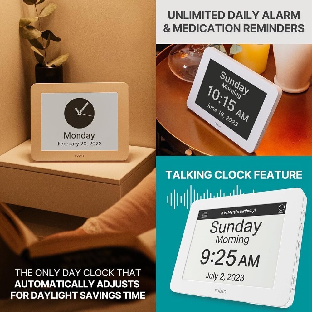 Clock 2025 with Day and Date for Elderly, Clocks for Seniors, Dementia Clock, Di - Picture 2 of 8